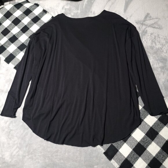 M | Double Zero | Overlap High-Low Draped Blouse - Picture 3 of 5